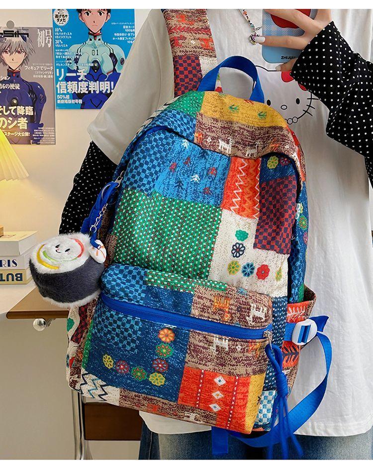 Рюкзак Canvas Patchwork 2025 Весна Лето Осень Мода Винтажный Пэчворк Рюкзак