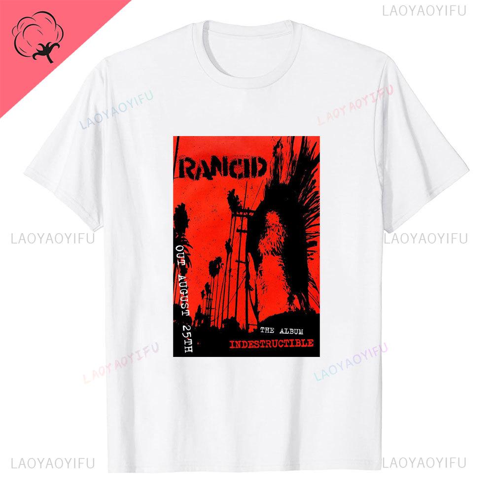 Футболка с коротким рукавом Rancid Band для мужчин, летняя, американский стиль, принт, крутая, чистая, полурукава, модная, с принтом, топ