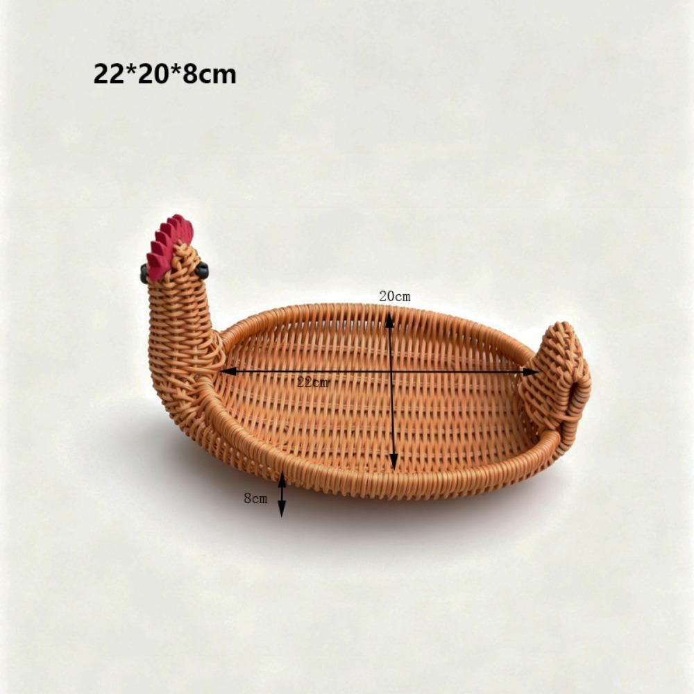 Hand Woven Imitation Rattan Fruit Plate  Wedding Candy Flower Storage