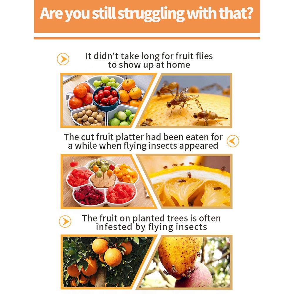 Ловушки для фруктовых мух в форме тыквы с 2-мя прочными подвесными ловушками для насекомых для использования на открытом воздухе