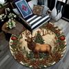 Christmas animals pattern round rug,Carpet Rug for Living Room Bedroom Playroom ,Non-slip Floor Mat,Holiday Gifts and Birthday Gifts.