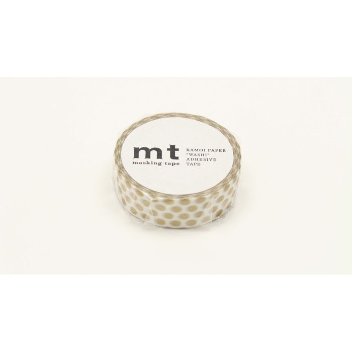 Masking tape à pois - MASKING TAPE - Doré - 1,5 cm x 7 m - Décoratif - Repositionnable