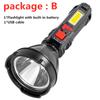 Powerful LED Torch USB Charging High Power COB Waterproof Flashlight Outdoor Camping Long Range Range Lantern