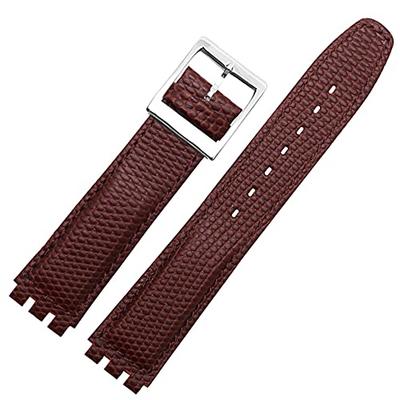 Ремешок для часов ZHUOLEI Swatch, 17 мм/19 мм, Коричневый, В комплекте 3 пружинных стержня, Съемник пружинных стержней и Коробка