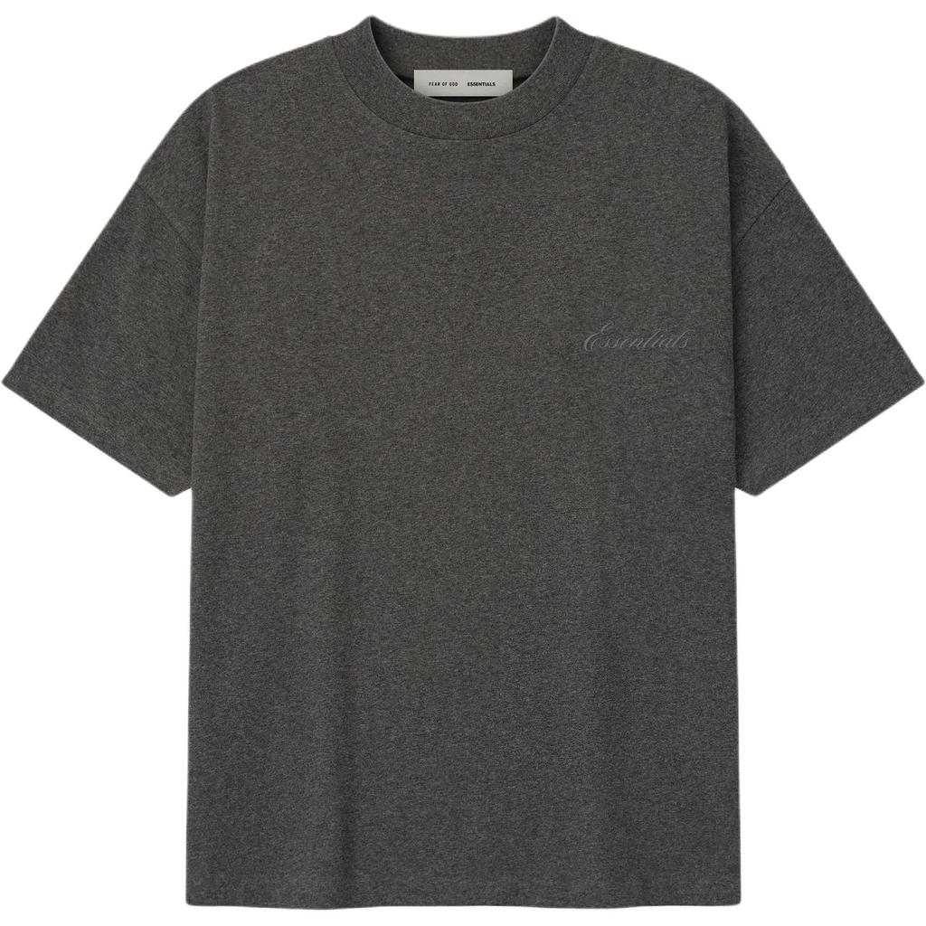Fear of God Essentials Классическая футболка с коротким рукавом Угольный меланж Мужские Топы Серый 125HO254191F