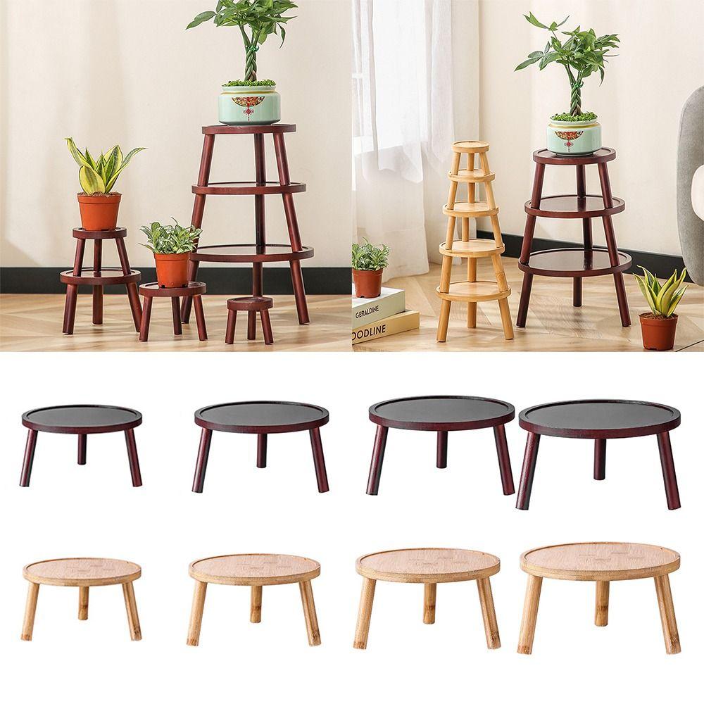 Round Flowerpot Holder Wooden Bonsai Base High Quality Flowerpot Tray Home Office