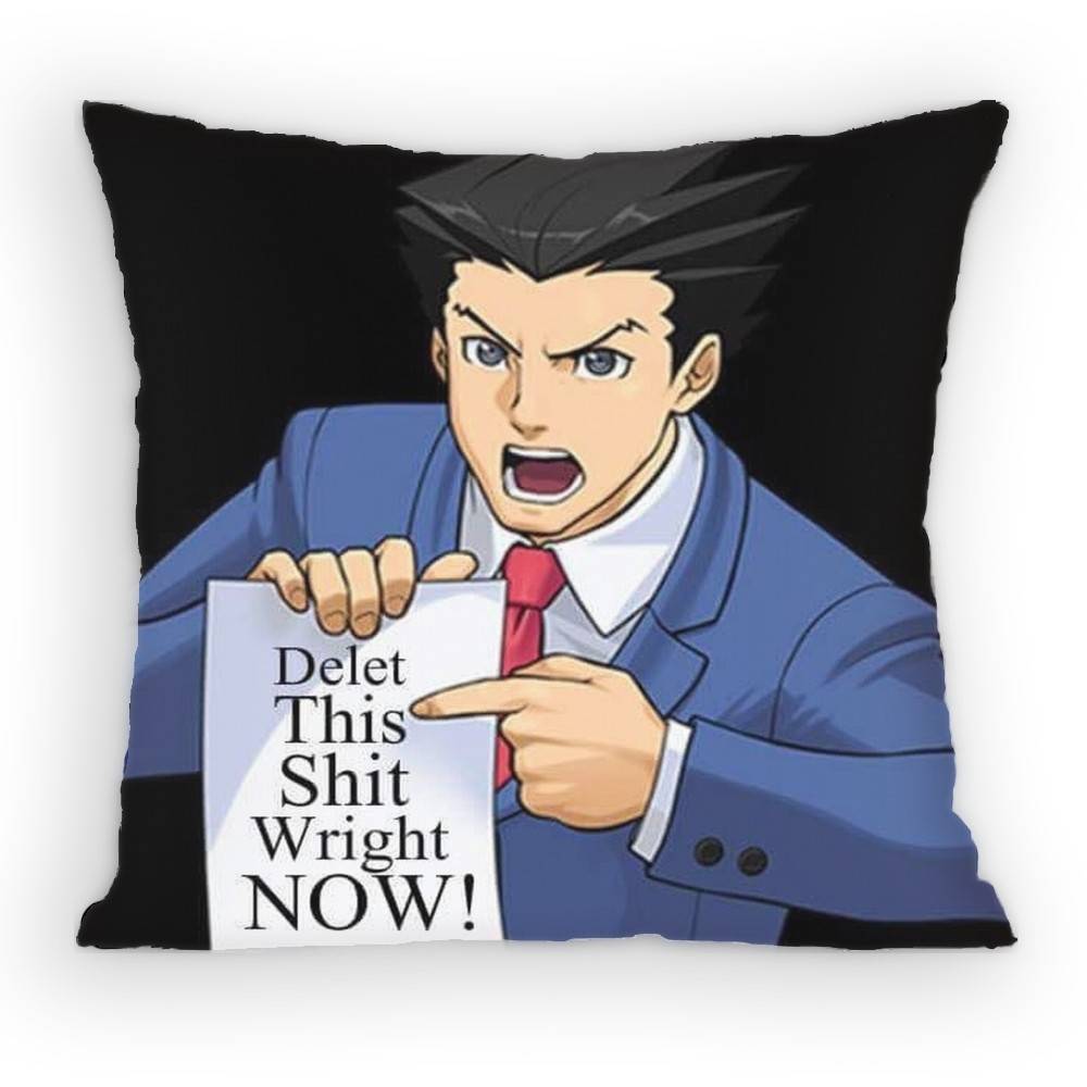 Ace Attorney Феникс Райт Наволочка Наволочка против пылевых клещей Невидимая молния шелковистый короткий плюш Чехол на подушку для дивана