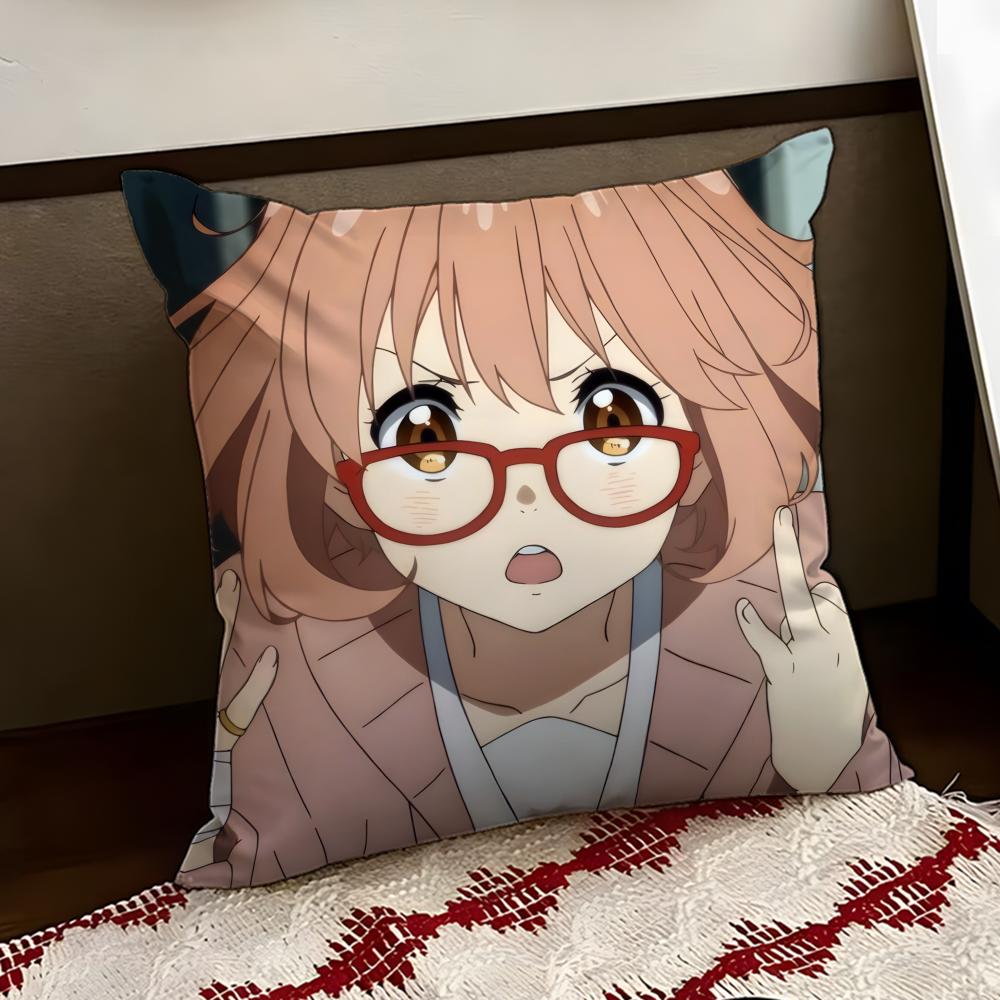 Anime BBeyond the BBoundary Cushion Cover Reversible Soft Durable Pillow Cover Home Car MultiScene Use for Daily Comfort