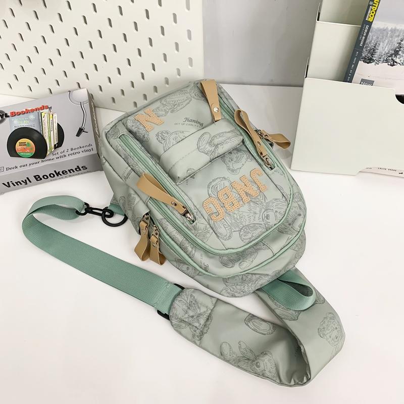 Нагрудная сумка с принтом медведя, женская сумка на плечо, мужская сумка большой вместимости для велоспорта и кросс-боди