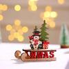 Santa Claus Sleigh Ornament Burr Free Unique Design Smooth Edge Sled Ornament Table Top DIY Wooden Craft Christmas Decoration