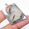 Black Rutile Handmade 925 Sterling Silver Jewelry Pendant 1.69" V6L60