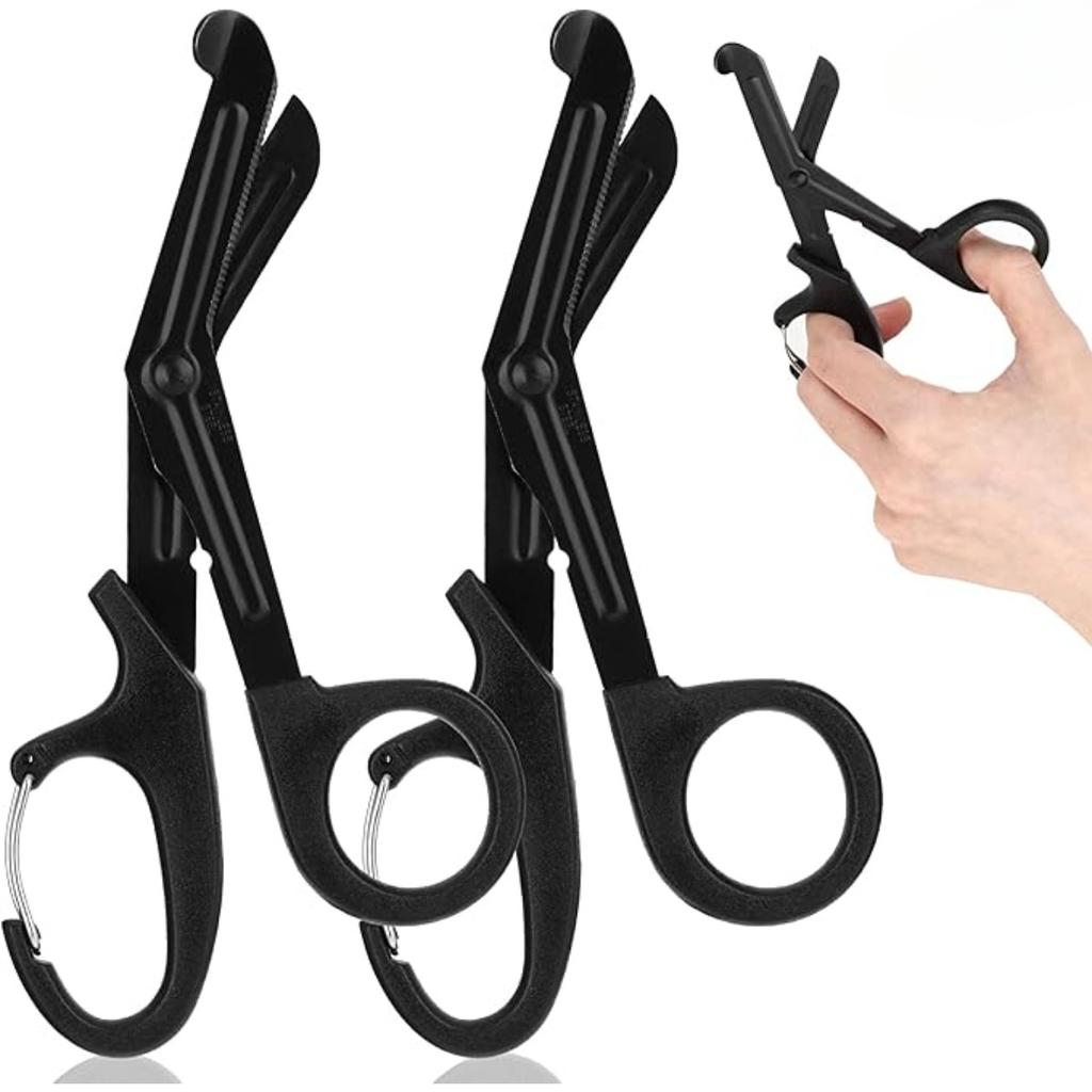 2 Pcs Stainless Steel Medical Scissors Bandage Scissors Trauma Shears Emergency Response Shears with Carabiner Surgical Scissors for EMT Nurse Doctor