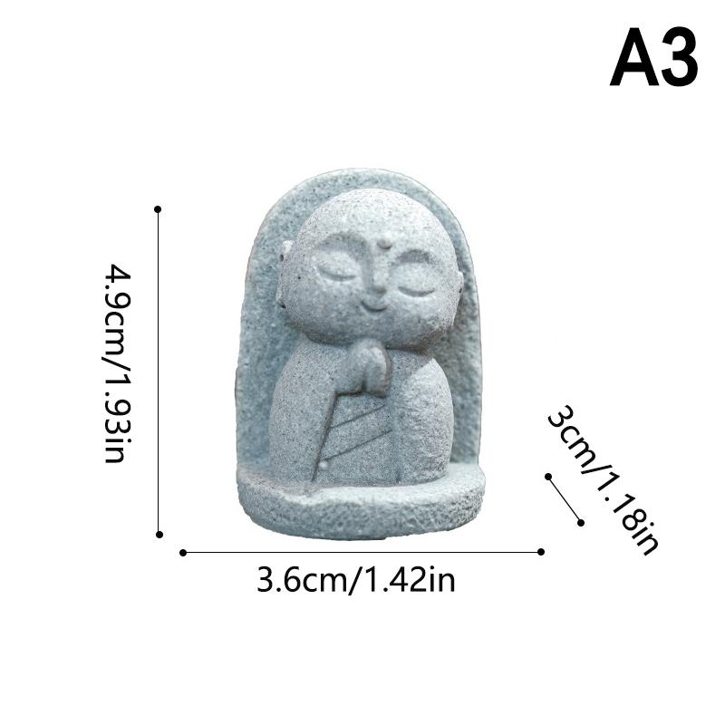 Статуи Будды Милые маленькие скульптуры Будды Дзидзо Фигурки Садовые украшения Японский Будда Кшитигарбха Аквариум Бонсай