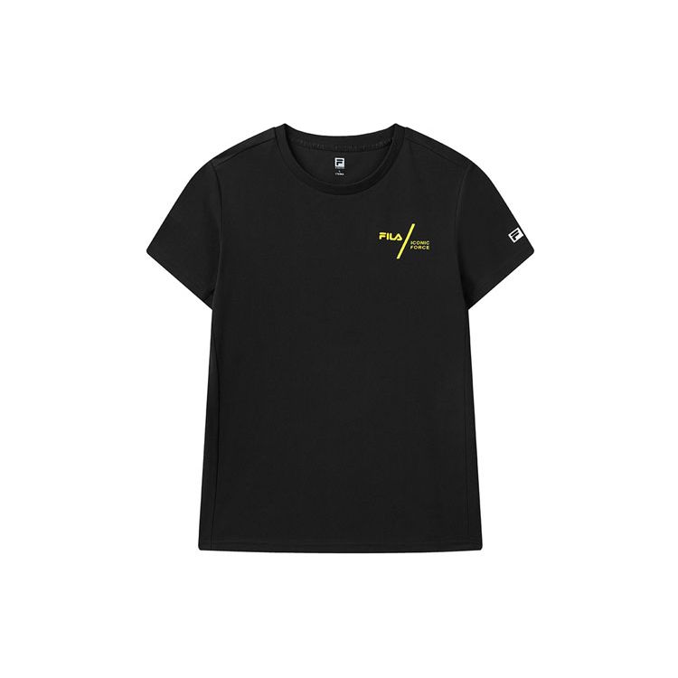 Fila Athletics Series Letter Print Crew Neck T-Shirt Men Tops Black A11M021107GBK