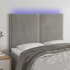 VidaXL LED Headboard Bedroom Furniture Double Bed Accessory Head of Bed Frame Interior Light Grey 3122332