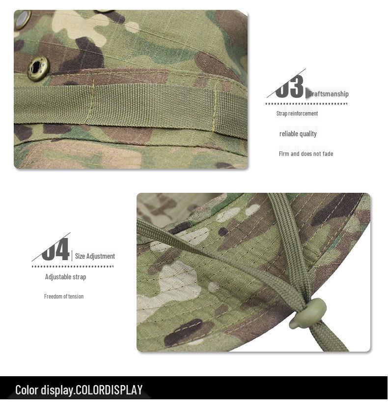 Camouflage Round Brim Hat & Balaclava Set: Sun Protection for Summer Mountain Climbing