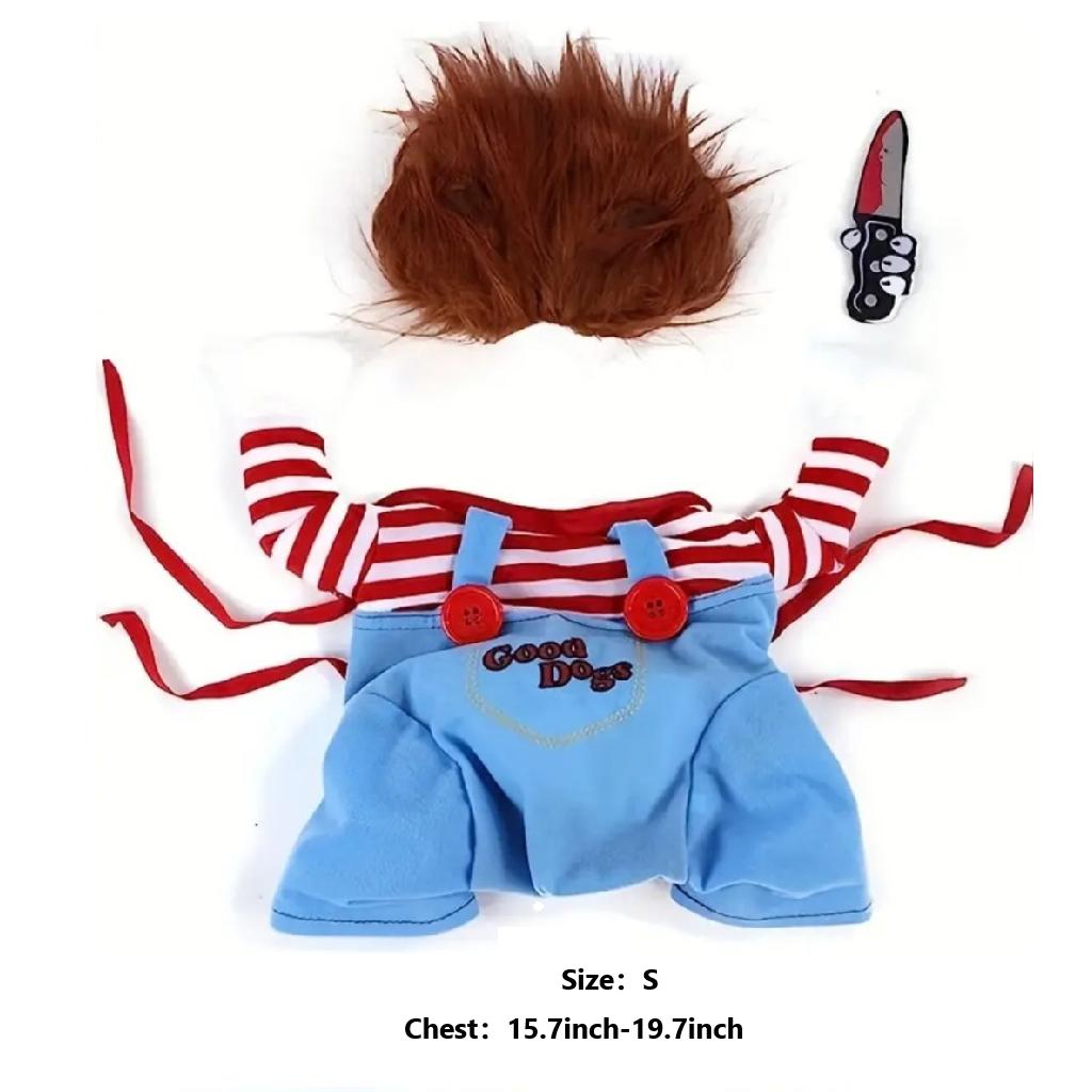 Hundeschreckliches Kostüm, Haustierkostüm, Хэллоуин, Косплей для Hunde, lustige Hundeparty-Kleidung, Hut, Weihnachtskostüm, Hundekleidung (S)