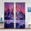 Snow Mountain Dreamy Dusk Scenery Sheer Curtain for Living Room Bedroom Voile Drape Kitchen Window Tulle Curtains Home Essential