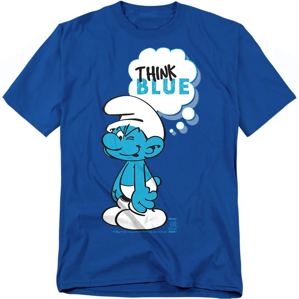 The Smurfs Think Blue T-Shirt S-4XL Royal