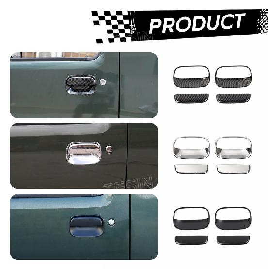 TESIN Car Door Handle Bowl Decoration Cover Stickers for Suzuki Jimny 2007-2012 2013 2014 2015 2016 2017 Exterior Accessories