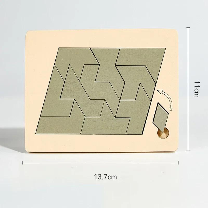 Wooden Geometric Puzzles Challenge Impossible Brain Burning Decompression Mind Brain Teaser Jigsaw Puzzle for Adults Kids