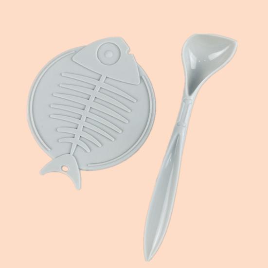 Крышка для банки с кормом для домашних животных с ложкой в форме рыбьей кости Крышка для банки для кошек, сохраняющая свежесть