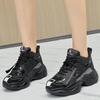 Женские высокие черные кожаные кроссовки на платформе - Коллекция Осень/Зима 2022