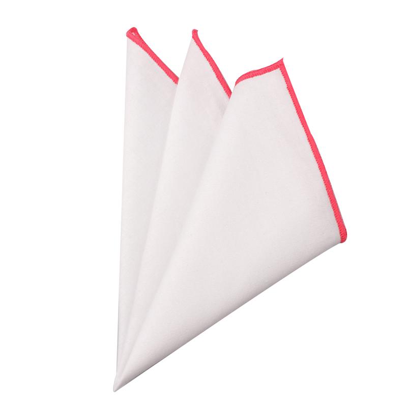 Men Plain White Handkerchief White Organic Pocket Square Hankies Cotton Soft Solid Color
