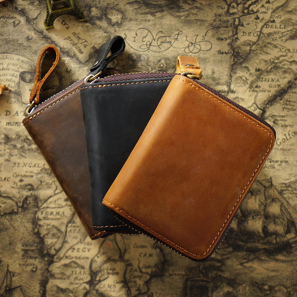 Genuine Leather Rfid Anti Magnetic Large Capacity Card Holder Vintage Retro Style For Wallet Unisex