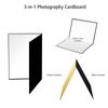 3 in 1 Photography Cardboard Paperboard Folding Photography Reflector Diffuser Board (Black + White + Silver) for Still