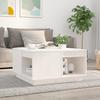 Coffee Table, White, 60x61x32.5 Cm, Solid Pine Wood