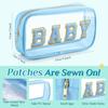 4 Pcs Mama and Baby Toiletry Bag Clear Chenille Letter Pouch Snacks Makeup Stuff Travel Diaper Bag Preppy Transparent Pouch with Zipper for Women