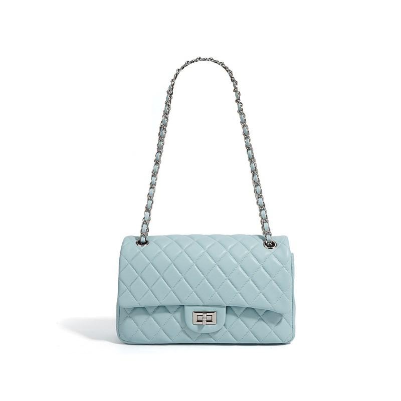 Новая модная универсальная сумка-мессенджер из овчины первого слоя с ромбовидной цепочкой, для通勤, под мышку, на плечо, портативная женская сумка