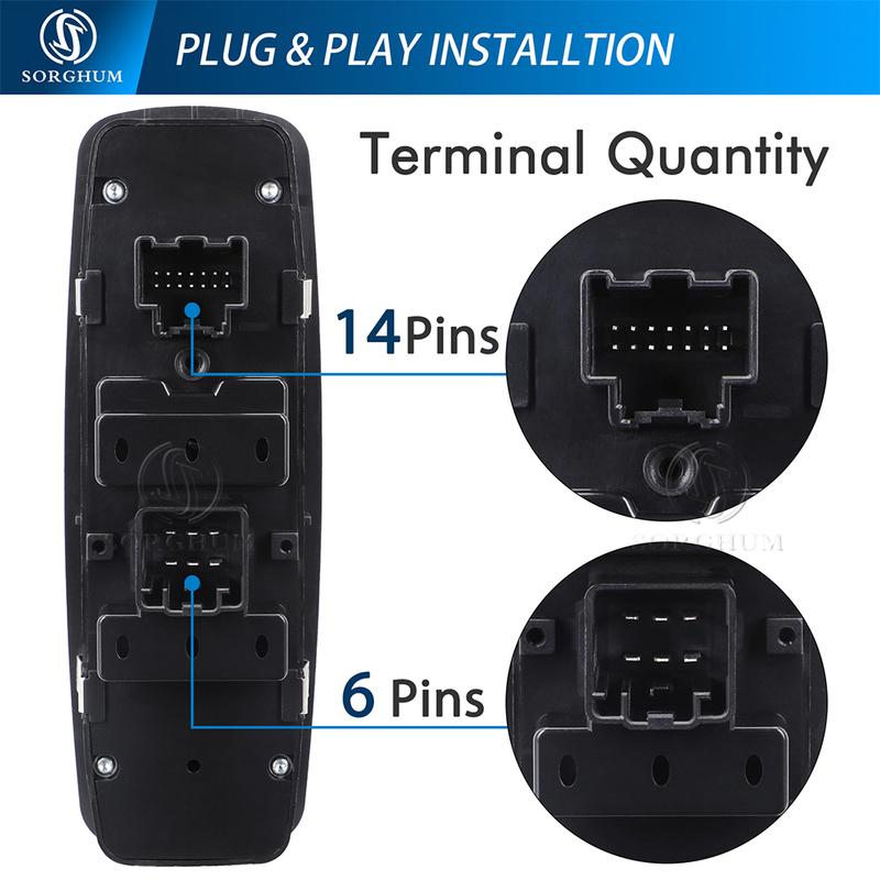 SORGHUM 68307001AA Front Left Driver Side Power Window Switch Button For Dodge Journey 2017 2018  68307001AB Car Accessories