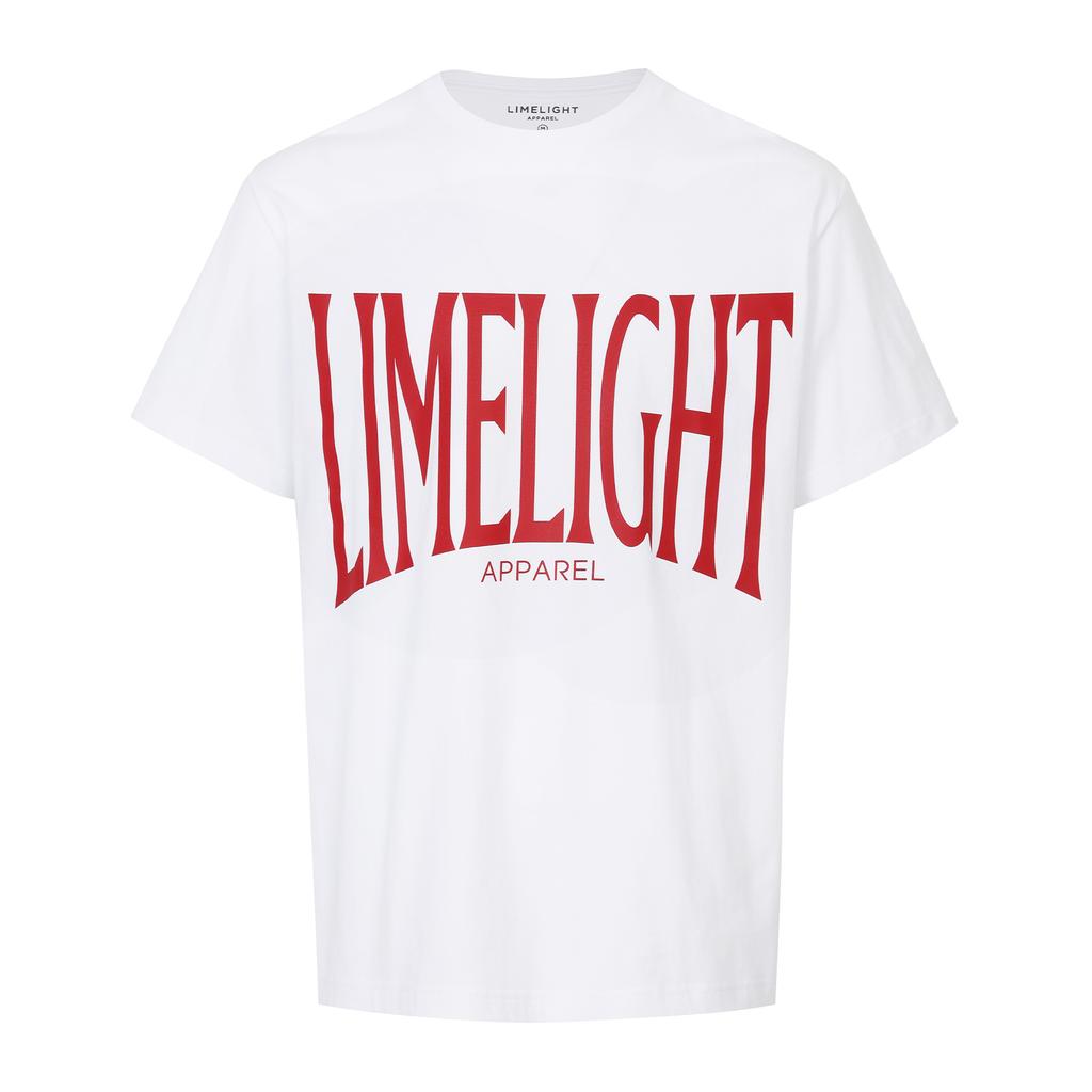 Футболка LIMELIGHT APPAREL с большим логотипом (Белый/Красный)