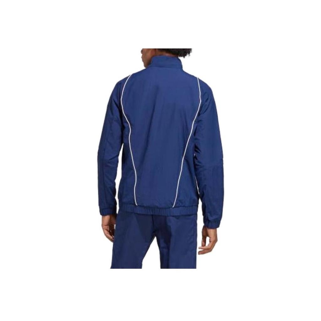 Adidas Италия Tiro 23 Презентационная куртка с логотипом и принтом ретро-спорта, воротник-стойка, молния, длинный рукав, мужская куртка, синяя HS9872