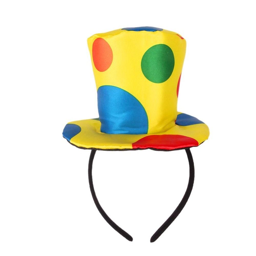 Cloth Headbands for Women Polka Dots Clown Hat Cosplay Props Clown Accessories Christmas