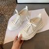 2021 Spring New McQueen Dad Shoes Platform Canvas Shoes Inner Height Increase Versatile Muffin Lace-up Sneakers Children