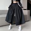 Irregular HighWaist WideLeg Culottes for Women Loose Pleated Flared Pants with Slimming Effect Casual Trousers