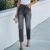 Женские эластичные джинсы с высокой посадкой, модные джинсы