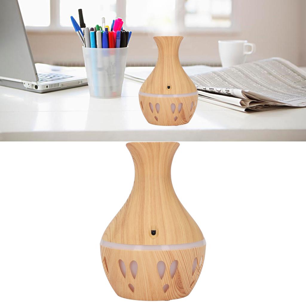 300ml Essential Oil Diffuser Wood Grain USB Powered 7 Colors LED Low Noise Mist Humidifier for Bedroom Office