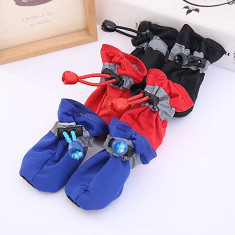 4Pcs Anti-slip Waterproof Footwear Rain Snow Boots Pet Rain Shoes Pet Shoes Dog Shoes