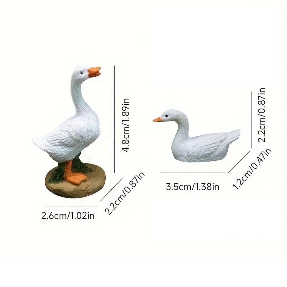 Handmade Mini Duck Statue Cute Micro Landscape Decoration White Duck Ornaments Home Decorations