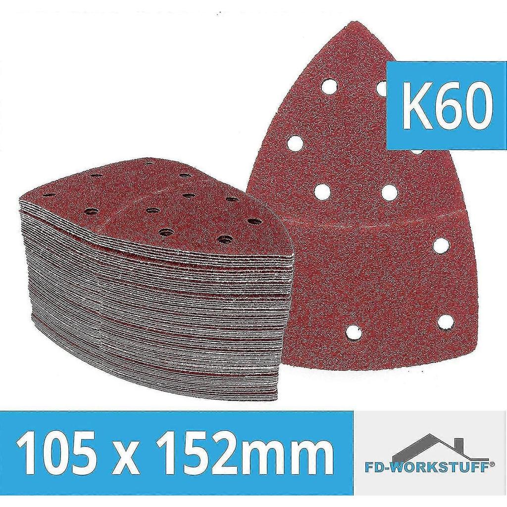 25 Pieces 11 Holes 105 X 152 Mm Grit 60 For Multiple Sanders Sanding Sheets Sanding Paper - Pjun