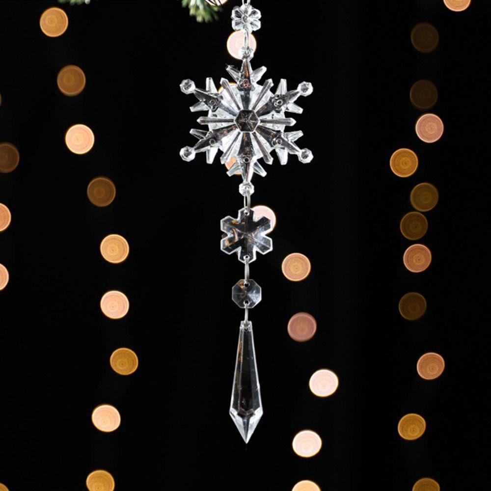Новогодние акриловые снежинки и сосульки, хрустальные подвески, украшения для рождественской елки