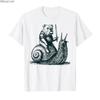 Medieval Bulldog Knight Riding Snail Vintage Funny Dog Meme Tshirt For Men Women 100 Cotton T Shirts Short Sleeve Tops 04032