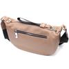Women's Genuine Leather Shoulder Bag with Unusual Runner Keychain Vintage 22618 Beige