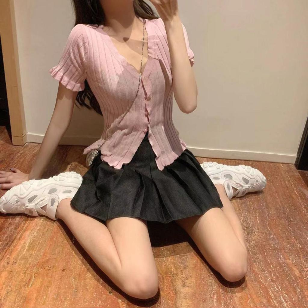 Коричневая юбка, женская летняя одежда, женская высокая талия, Harajuku, черная мини-плиссированная юбка в корейском стиле для школьной формы