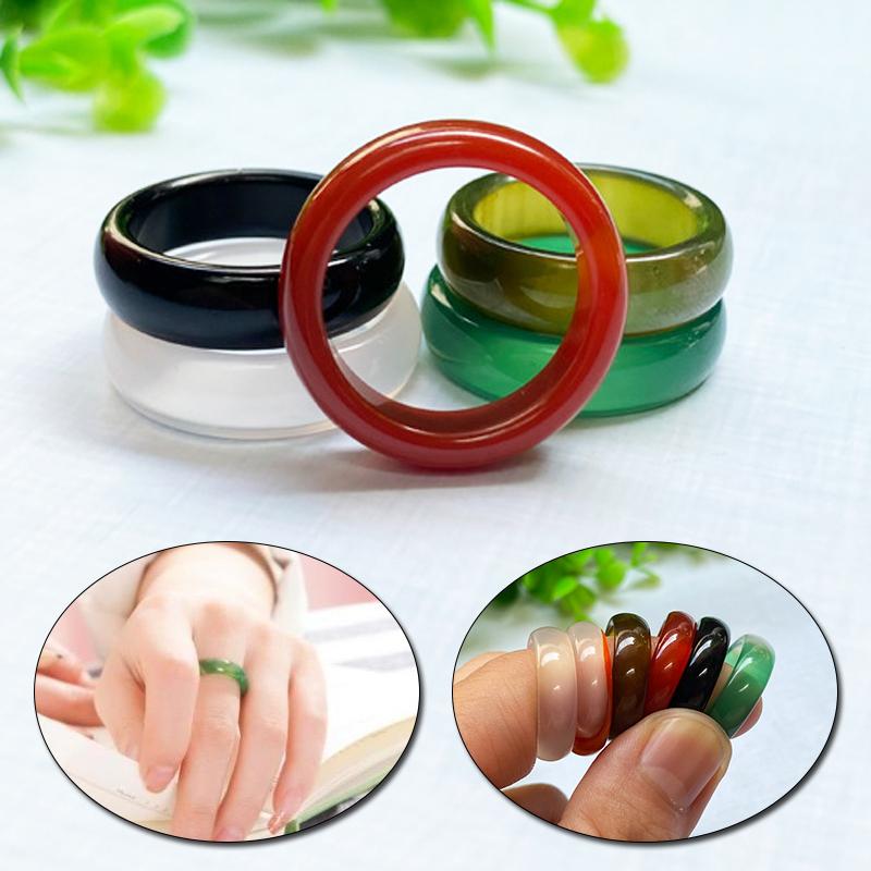 Unisex Women Luxury Jewelry Gifts Simple Finger Rings Elegant Agate Ring Jade Ring Anniversary Ring