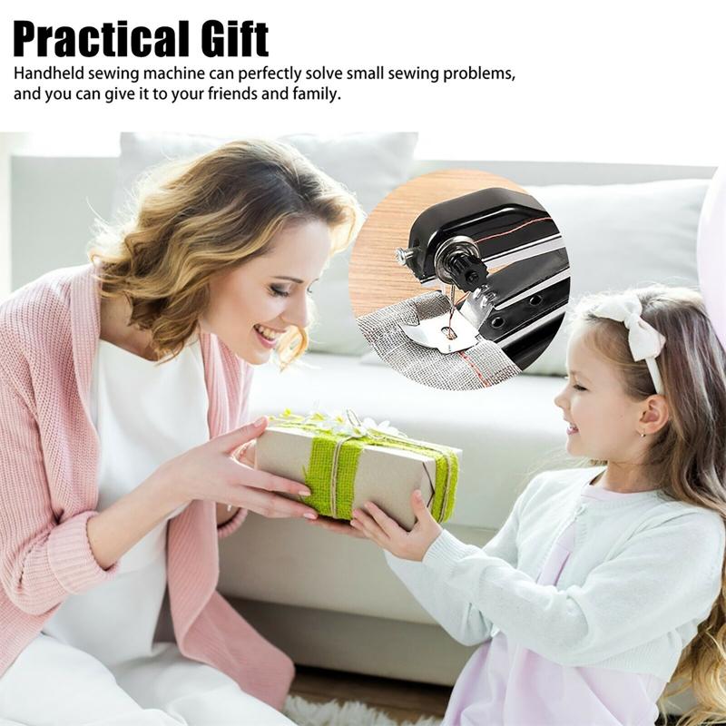 Мини-портативная швейная машина, ручная эргономичная конструкция для одежды, брюк, джинсов, футболок, штор
